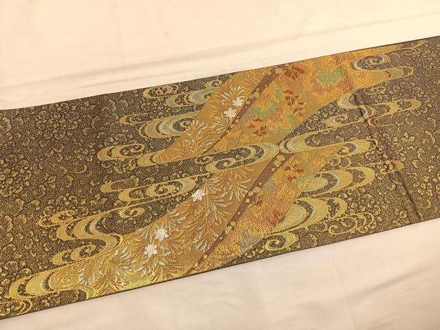 平和屋着物●六通柄袋帯 作家・天野達夫 唐織 窯変天目 金銀糸 正絹 逸品 BAAT6779hv