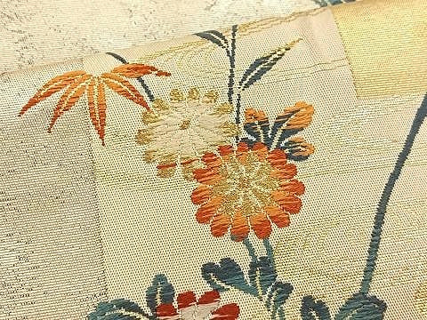 平和屋着物◎六通柄袋帯　唐織　名錦加賀寿秋立　金糸　引箔　正絹　逸品　BAAT3981xa