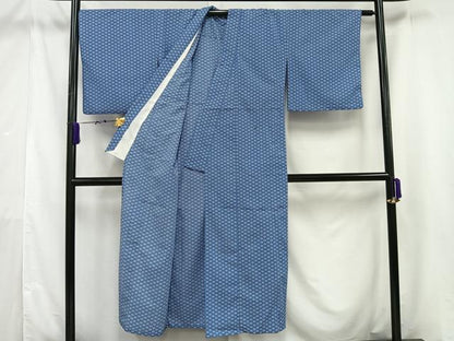 平和屋着物▽小紋　単衣　菱文　洗える着物　AAAV5262mf