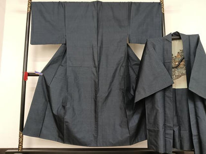 平和屋着物●男性 本場大島紬 アンサンブル 100亀甲 総詰め 正絹 逸品 AAAU4395np