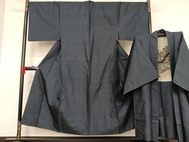 平和屋着物●男性 本場大島紬 アンサンブル 100亀甲 総詰め 正絹 逸品 AAAU4395np