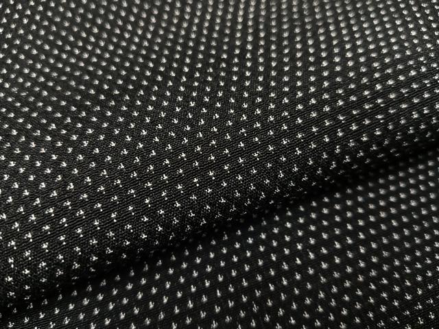 平和屋着物●本塩沢　蚊絣　黒地　正絹　逸品　未使用　AAAW1863ph