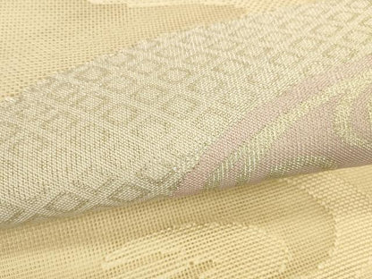 平和屋着物＊夏物　太鼓柄袋帯　地紙流水文　銀糸　正絹　逸品　DAAT1888cm