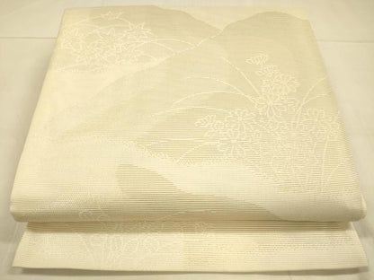 平和屋着物＊夏物 六通柄袋帯 草葉文 金銀糸 正絹 逸品 DAAT1891cm