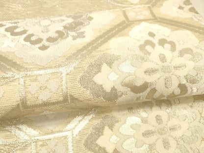 平和屋着物＊夏物 六通柄袋帯 蜀江花文 銀糸 正絹 逸品 DAAT1904cm