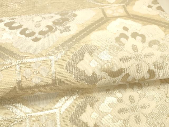 平和屋着物＊夏物 六通柄袋帯 蜀江花文 銀糸 正絹 逸品 DAAT1904cm