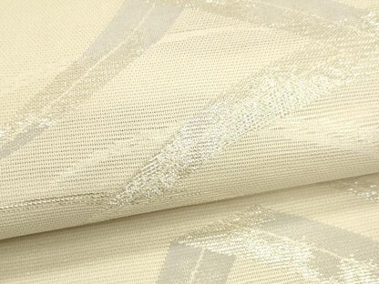 平和屋着物＊夏物　六通柄袋帯　草葉文　銀糸　正絹　逸品　DAAT1900cm