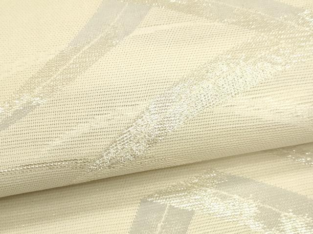 平和屋着物＊夏物　六通柄袋帯　草葉文　銀糸　正絹　逸品　DAAT1900cm
