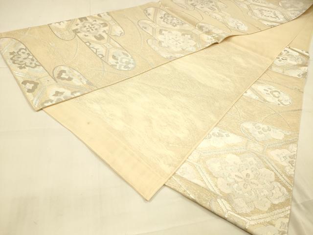 平和屋着物＊夏物 六通柄袋帯 蜀江花文 銀糸 正絹 逸品 DAAT1904cm