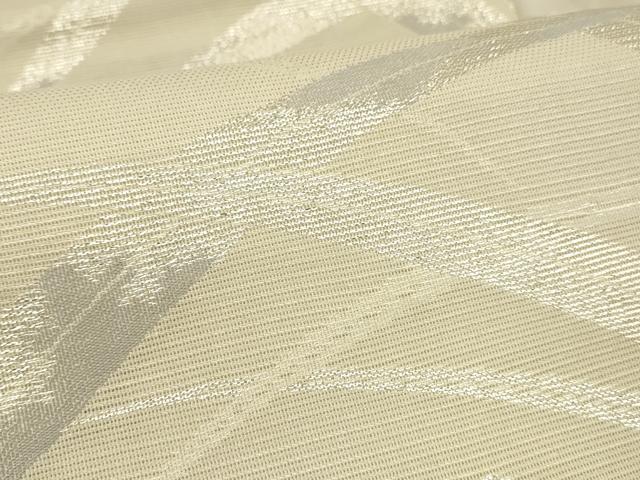 平和屋着物＊夏物　六通柄袋帯　草葉文　銀糸　正絹　逸品　DAAT1900cm