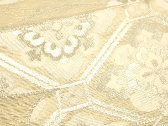 平和屋着物＊夏物 六通柄袋帯 蜀江花文 銀糸 正絹 逸品 DAAT1904cm