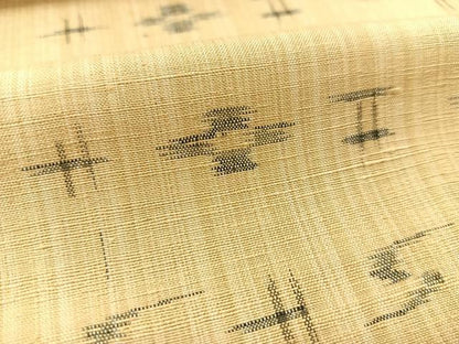 平和屋着物▽上質な紬 単衣 琉球絣文様 正絹 逸品 BAAT9014yc