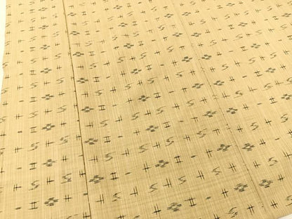 平和屋着物▽上質な紬 単衣 琉球絣文様 正絹 逸品 BAAT9014yc