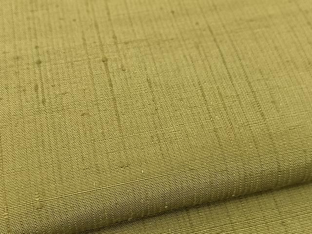 平和屋着物▽上質な紬 単衣 色無地 麹塵色 正絹 逸品 BAAT9028yc