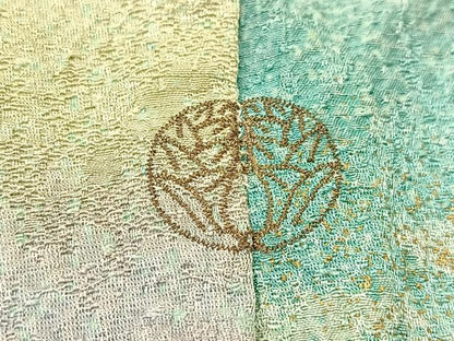平和屋着物▽上質な小紋 単衣 霞文 暈し染め 金彩 正絹 逸品 BAAT9034yc