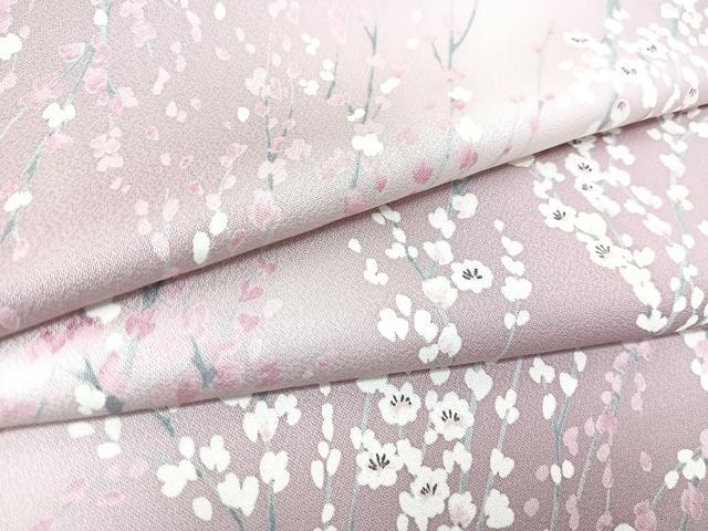 平和屋着物▽上質な小紋 単衣 枝梅文 暈し染め 正絹 逸品 BAAT9042yc
