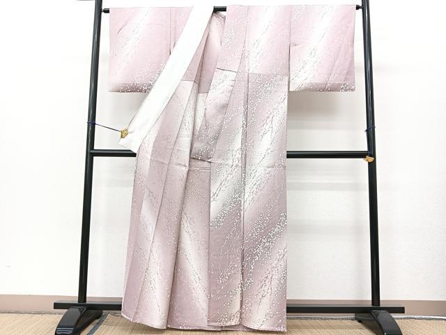平和屋着物▽上質な小紋 単衣 枝梅文 暈し染め 正絹 逸品 BAAT9042yc