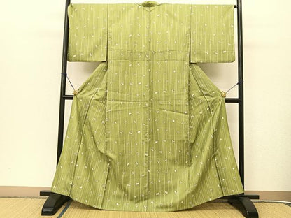 平和屋着物▽小紋　単衣　舞花文　洗える着物　BAAT9047yc