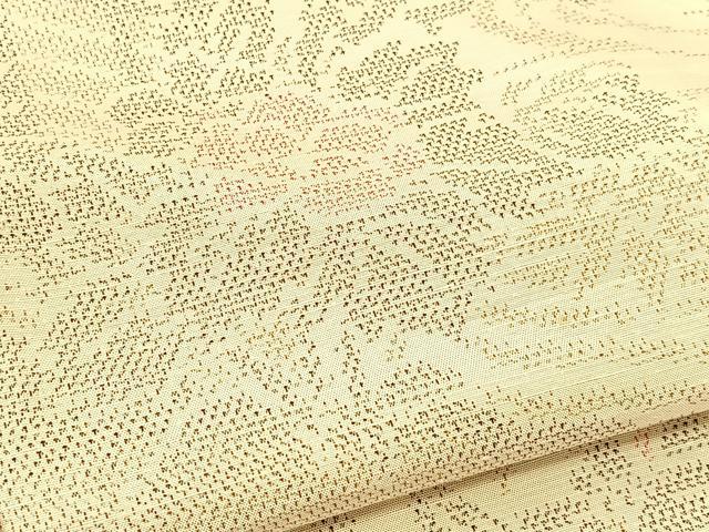 平和屋着物▽上質な紬　単衣　流水風景花文　正絹　逸品　BAAT9052yc