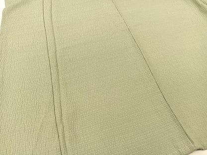 平和屋着物▽本加賀友禅作家 押田正義監修 色無地 単衣 堅牢染 錆青磁色 証紙付き 正絹 逸品 BAAT9053yc