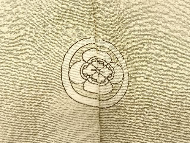 平和屋着物▽上質な色無地　単衣　白緑色　正絹　逸品　BAAT9060yc