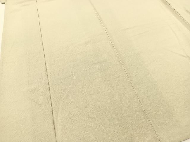 平和屋着物▽上質な色無地　単衣　白緑色　正絹　逸品　BAAT9060yc