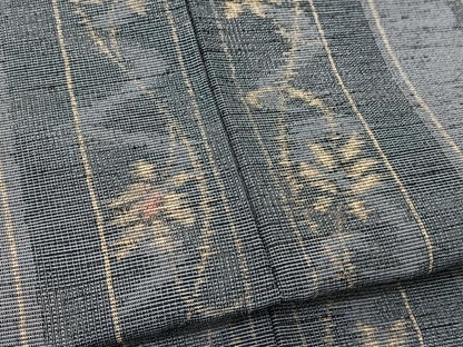 平和屋着物▽小紋 単衣 更紗花唐草間道 洗える着物 BAAT9069yc