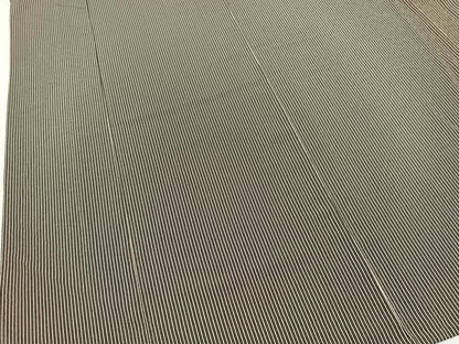 平和屋着物▽上質な小紋 単衣 縞 黒地 正絹 逸品 BAAT9071yc