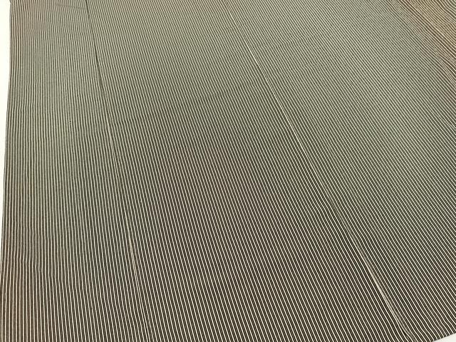平和屋着物▽上質な小紋 単衣 縞 黒地 正絹 逸品 BAAT9071yc