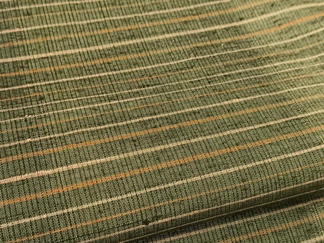平和屋着物▽上質な紬 単衣 横段文 やまと誂製 正絹 逸品 未使用 BAAT9072yc