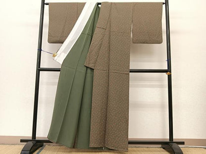 平和屋着物▽上質な小紋 単衣 花尽くし 正絹 逸品 BAAT9079yc