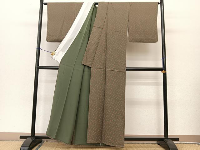 平和屋着物▽上質な小紋 単衣 花尽くし 正絹 逸品 BAAT9079yc