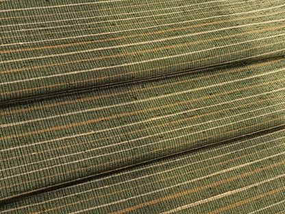 平和屋着物▽上質な紬 単衣 横段文 やまと誂製 正絹 逸品 未使用 BAAT9072yc