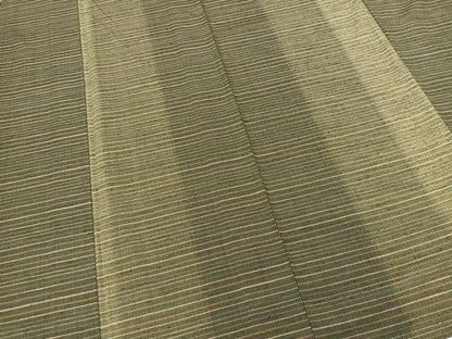 平和屋着物▽上質な紬 単衣 横段文 やまと誂製 正絹 逸品 未使用 BAAT9072yc
