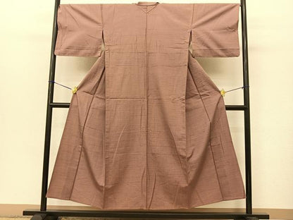 平和屋着物▽上質な紬 単衣 色無地 鴇浅葱色 正絹 逸品 BAAT9073yc