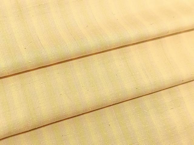 平和屋着物▽上質な紬 単衣 縞 正絹 逸品 BAAT9089yc