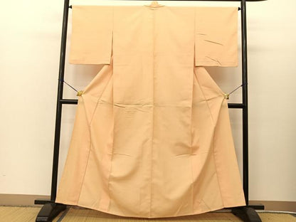 平和屋着物▽上質な紬 単衣 色無地 伽羅色 正絹 逸品 未使用 BAAT9110yc