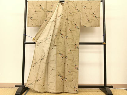 平和屋着物▽小紋 単衣 蔦の葉文 洗える着物 BAAT9115yc