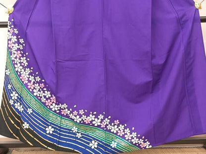平和屋着物▽訪問着　単衣　桜散らし　金彩　洗える着物　BAAT9123yc
