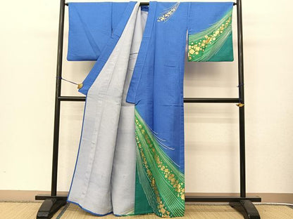 平和屋着物▽訪問着 単衣 箔散らし文様 金彩 洗える着物 BAAT9119yc