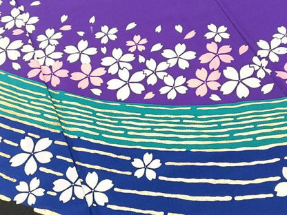 平和屋着物▽訪問着　単衣　桜散らし　金彩　洗える着物　BAAT9123yc