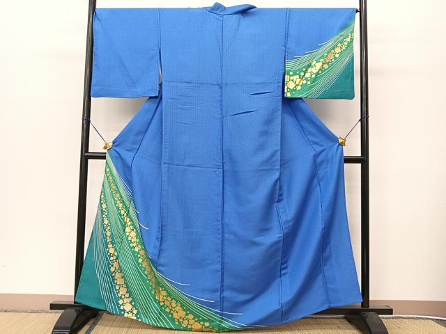 平和屋着物▽訪問着 単衣 箔散らし文様 金彩 洗える着物 BAAT9119yc