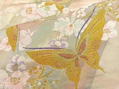 平和屋着物◎六通柄袋帯 唐織 花鳥文 金銀糸 鈴乃屋扱い 正絹 逸品 BAAT5777xa