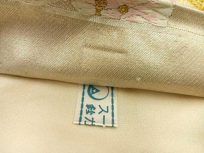 平和屋着物◎六通柄袋帯 唐織 花鳥文 金銀糸 鈴乃屋扱い 正絹 逸品 BAAT5777xa
