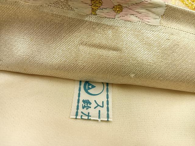 平和屋着物◎六通柄袋帯 唐織 花鳥文 金銀糸 鈴乃屋扱い 正絹 逸品 BAAT5777xa