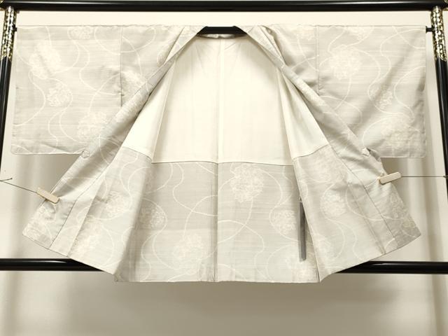 平和屋着物＃本場大島紬　白大島　道中着　舞花文　正絹　逸品　CAAR9160id