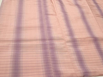 平和屋着物∞道行コート　紬地　格子柄　ロング丈　正絹　逸品　未使用　CAAR9156id