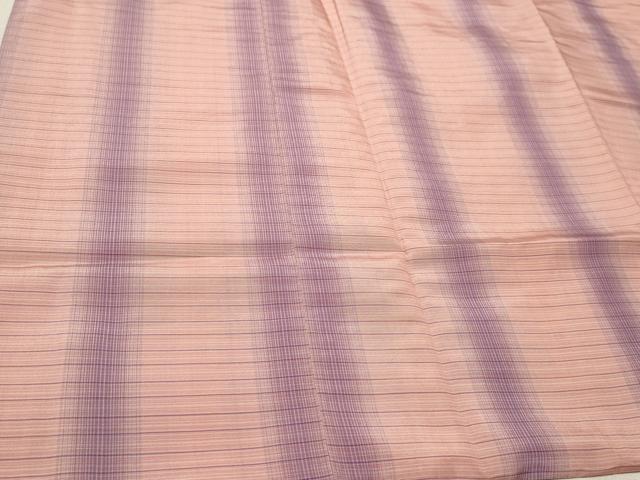 平和屋着物∞道行コート　紬地　格子柄　ロング丈　正絹　逸品　未使用　CAAR9156id