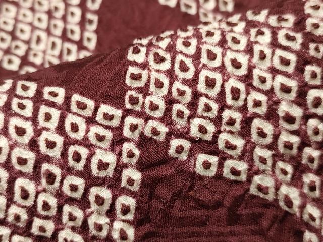 平和屋着物∞道中着　絞り　菱繋　正絹　逸品　CAAT5611id