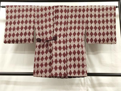 平和屋着物∞道中着　絞り　菱繋　正絹　逸品　CAAT5611id